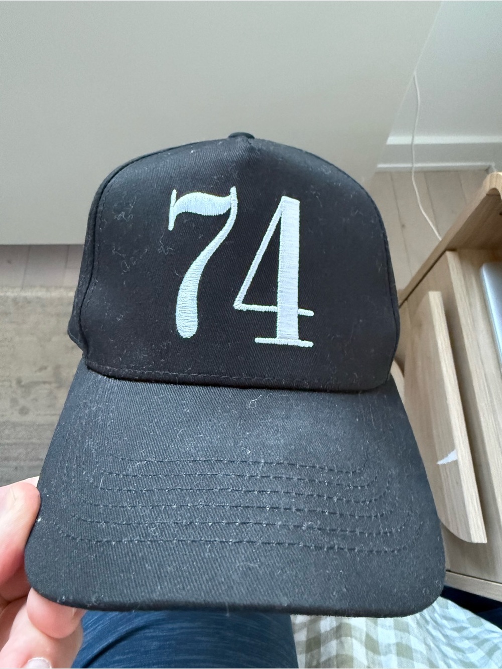 Black '74' Embroidered Cap